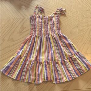 Girls Striped Smocked Sundress - Multicolor 💜
